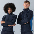 Navy-Royal-White - Lifestyle - Finden & Hales Womens-Ladies Piped Sports Microfleece Fleece Jacket
