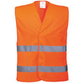 Orange - Front - Portwest Unisex High Visibility Two Band Safety Work Vest