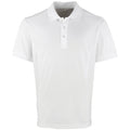 White - Front - Premier Mens Coolchecker Pique Short Sleeve Polo T-Shirt
