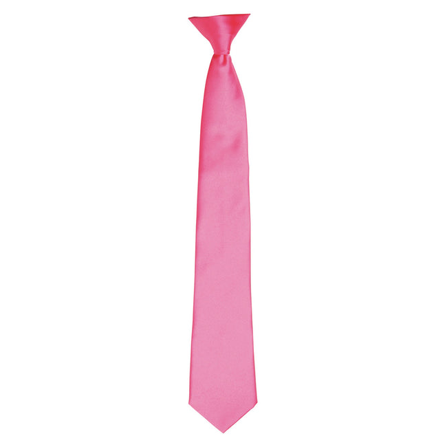 Fuchsia - Front - Premier Colours Mens Satin Clip Tie