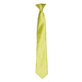 Lime - Front - Premier Colours Mens Satin Clip Tie