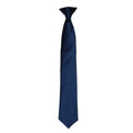 Navy - Front - Premier Colours Mens Satin Clip Tie