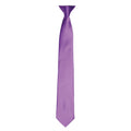 Rich Violet - Front - Premier Colours Mens Satin Clip Tie