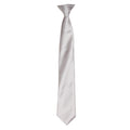 Silver Grey - Front - Premier Colours Mens Satin Clip Tie