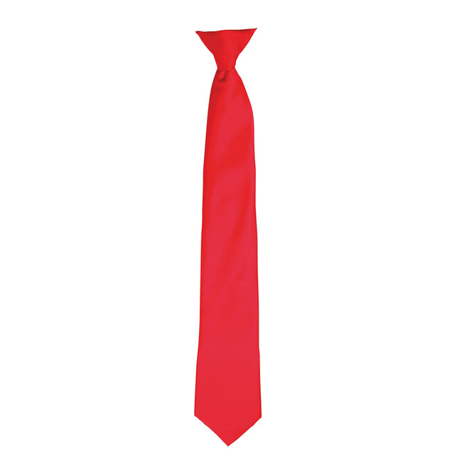 Strawberry Red - Front - Premier Colours Mens Satin Clip Tie