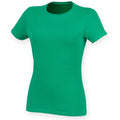 Green - Back - Skinni Fit Womens-Ladies Feel Good Stretch Short Sleeve T-Shirt