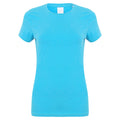 Surf Blue - Front - Skinni Fit Womens-Ladies Feel Good Stretch Short Sleeve T-Shirt
