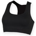 Black - Front - Skinni Fit Womens-Ladies Workout Sleeveless Cropped Top