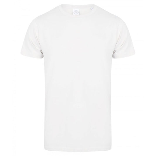White - Front - Skinni Fit Men Mens Feel Good Stretch V-neck Short Sleeve T-Shirt