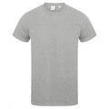 Heather Grey - Front - Skinni Fit Men Mens Feel Good Stretch V-neck Short Sleeve T-Shirt