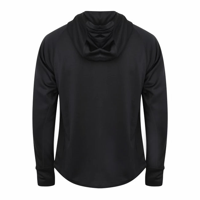 Black - Back - Tombo Teamsport Unisex Lightweight Running Hoodie With Reflective Tape