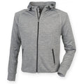 Grey Marl - Front - Tombo Teamsport Unisex Lightweight Running Hoodie With Reflective Tape