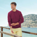 Burgundy - Back - Fruit Of The Loom Mens Lightweight Set-In Sweatshirt