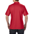 Red - Back - Gildan Mens Double Pique Short Sleeve Sports Polo Shirt