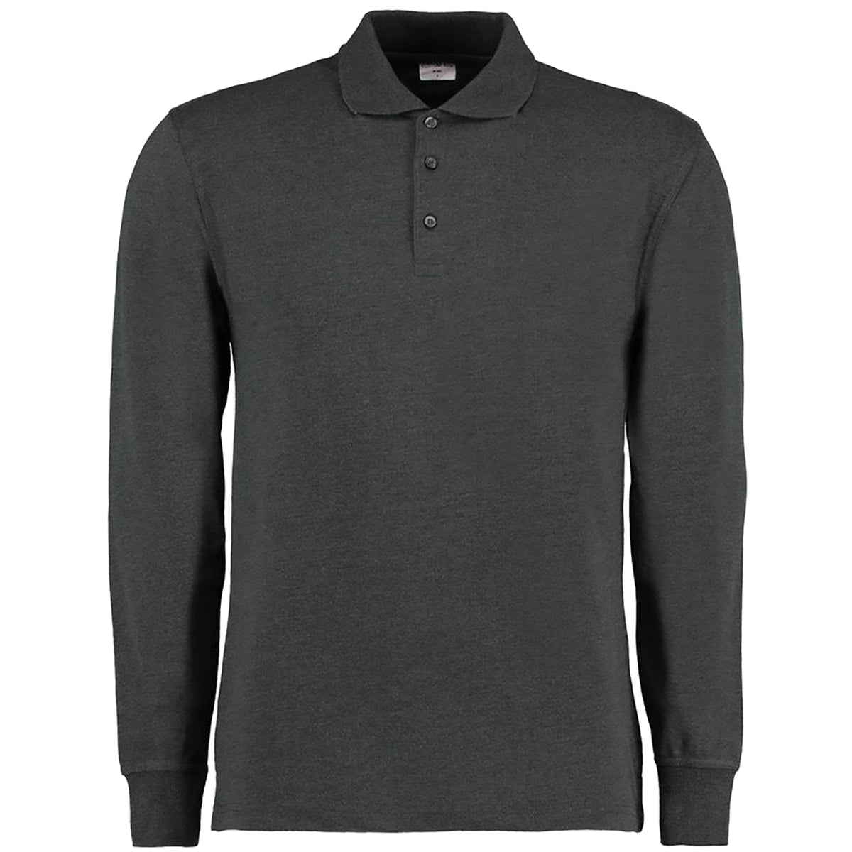 Graphite - Front - Kustom Kit Mens Pique Long Sleeve Polo Shirt