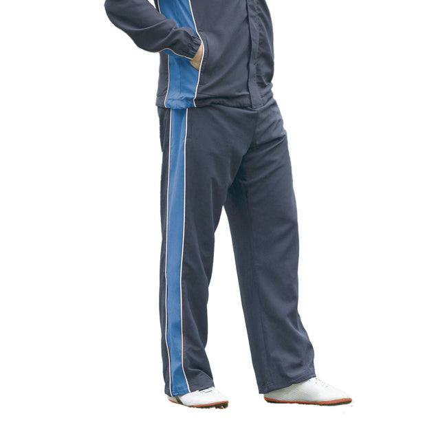 Navy-Royal-White - Front - Finden & Hales Kids Unisex Contrast Sports Track Pants - Tracksuit Bottoms