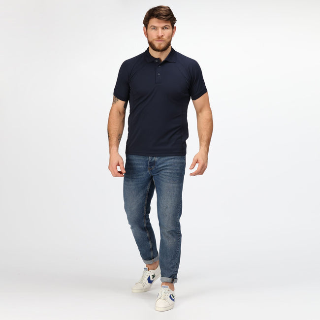 Navy - Lifestyle - Regatta Hardwear Mens Coolweave Short Sleeve Polo Shirt