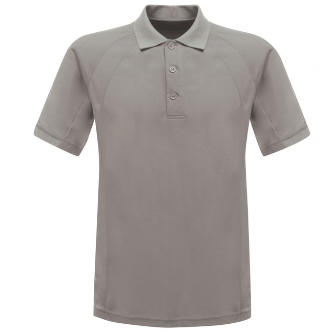 Silver Grey - Front - Regatta Hardwear Mens Coolweave Short Sleeve Polo Shirt