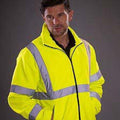 Yellow - Back - Yoko Mens Hi Vis Heavyweight Fleece Jacket