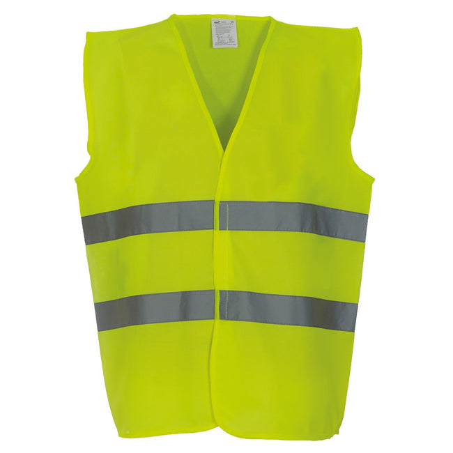 Yellow - Front - Yoko Mens Hi Vis 2 Bands Vest-Waistcoat