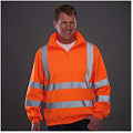 Orange - Back - Yoko Mens Hi Vis 1-4 Zip Sweatshirt
