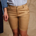 Stone - Back - Front Row Mens Cotton Rich Stretch Chino Shorts
