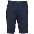 Navy - Front - Front Row Mens Cotton Rich Stretch Chino Shorts