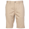 Stone - Front - Front Row Mens Cotton Rich Stretch Chino Shorts