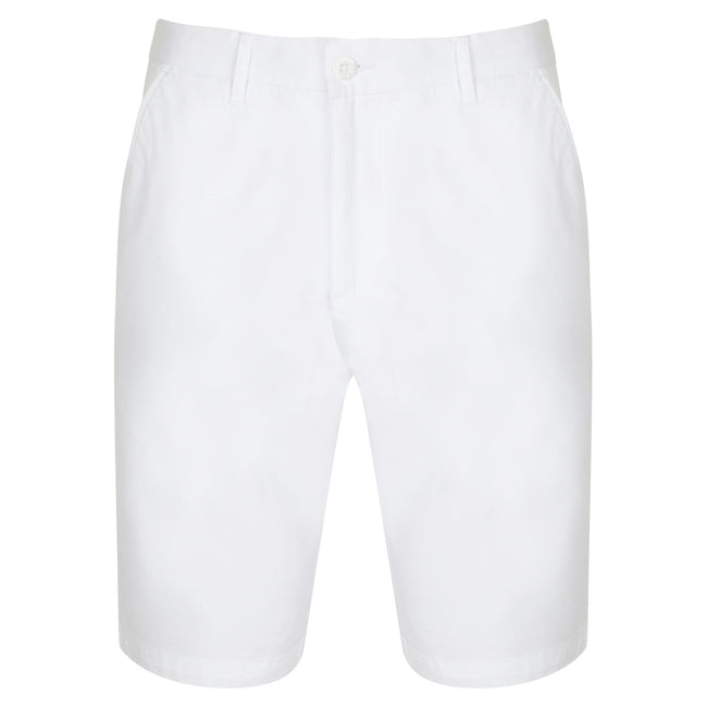 White - Front - Front Row Womens-Ladies Cotton Rich Stretch Chino Shorts