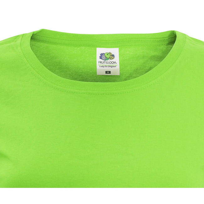 Lime - Side - Fruit of the Loom Womens-Ladies Lady Fit Short-Sleeved T-Shirt