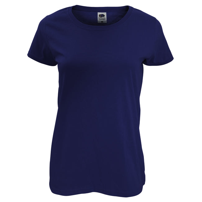 Navy - Front - Fruit of the Loom Womens-Ladies Lady Fit Short-Sleeved T-Shirt