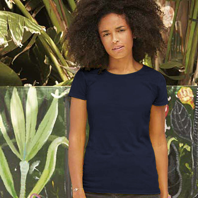 Navy - Back - Fruit of the Loom Womens-Ladies Lady Fit Short-Sleeved T-Shirt
