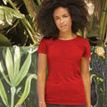 Red - Back - Fruit of the Loom Womens-Ladies Lady Fit Short-Sleeved T-Shirt