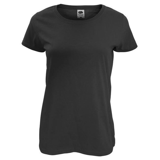 Black - Front - Fruit of the Loom Womens-Ladies Lady Fit Short-Sleeved T-Shirt