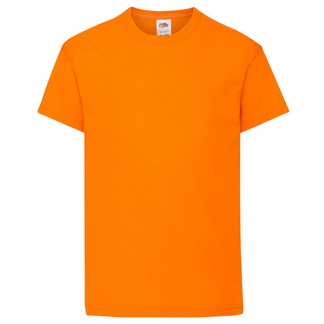 Orange - Front - Fruit Of The Loom Childrens-Kids Original Short Sleeve T-Shirt