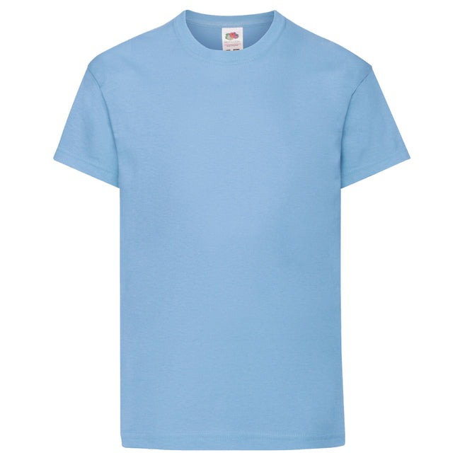 Sky Blue - Front - Fruit Of The Loom Childrens-Kids Original Short Sleeve T-Shirt