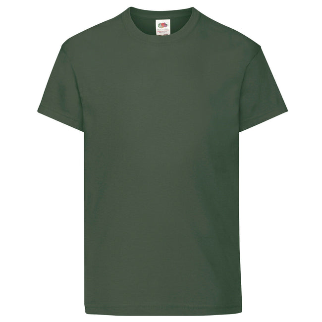 Bottle Green - Front - Fruit Of The Loom Childrens-Kids Original Short Sleeve T-Shirt