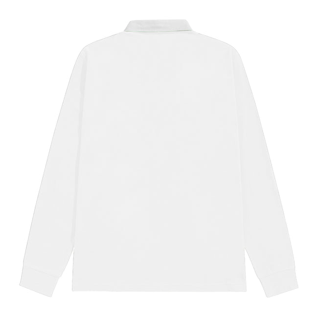 White - Back - Front Row Mens Long Sleeve Sports Rugby Shirt