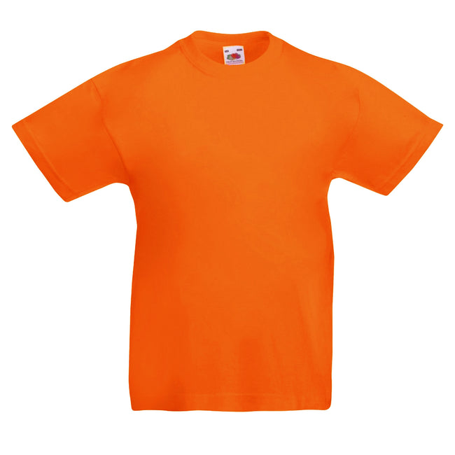 Orange - Front - Fruit Of The Loom Childrens-Teens Original Short Sleeve T-Shirt