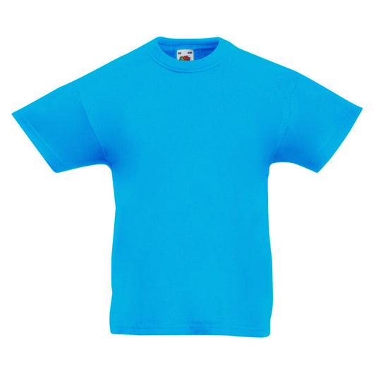 Azure Blue - Front - Fruit Of The Loom Childrens-Teens Original Short Sleeve T-Shirt