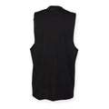 Black - Back - Skinnifit Mens High Neck Slash Armhole Vest
