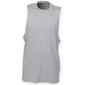 Heather Grey - Front - Skinnifit Mens High Neck Slash Armhole Vest