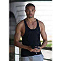 Black - Side - Skinnifit Mens Plain Sleeveless Muscle Vest