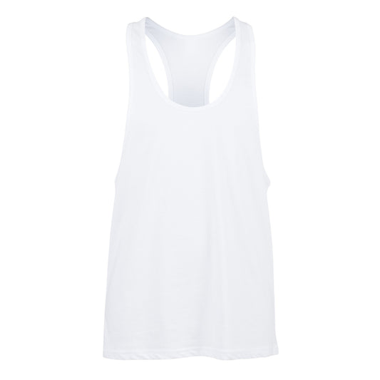 White - Front - Skinnifit Mens Plain Sleeveless Muscle Vest