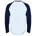 White - Oxford Navy - Back - Skinnifit Mens Raglan Long Sleeve Baseball T-Shirt