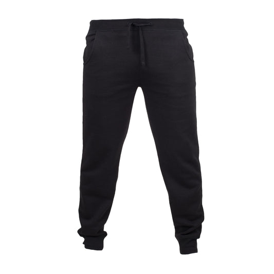 Black - Front - Skinnifit Mens Slim Cuffed Jogging Bottoms-Trousers