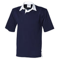 Navy - Front - Front Row Short Sleeve Sports Rugby Polo Shirt