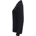 Black - Side - Henbury Mens Coolplus Moisture Wicking Long Sleeve Polo Shirt