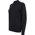 Black - Lifestyle - Henbury Mens Coolplus Moisture Wicking Long Sleeve Polo Shirt