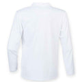 White - Back - Henbury Mens Coolplus Moisture Wicking Long Sleeve Polo Shirt